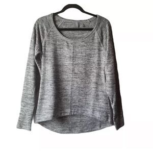 Athleta Gray Space Dye Long Sleeve Sweatshirt Top Hi Low Womens Small